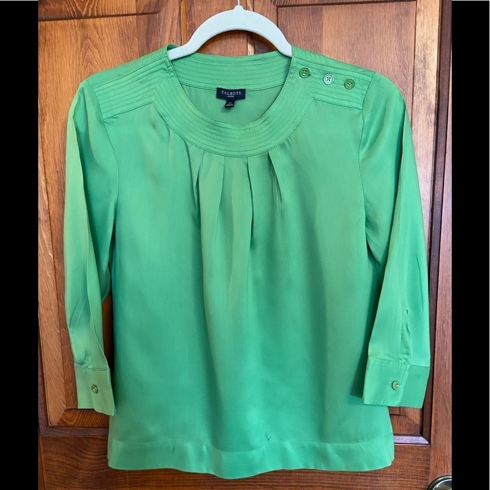 Talbots Scoop Neck 100% Tencil Blouse Career
